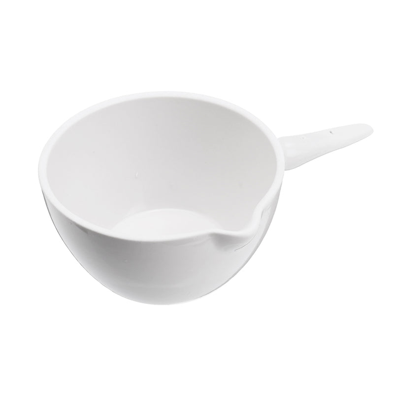 100ml Ceramic Crucible Basin Refractory Casserole Container Dish w/ Handle Flat Bottom Melting Casting Refining