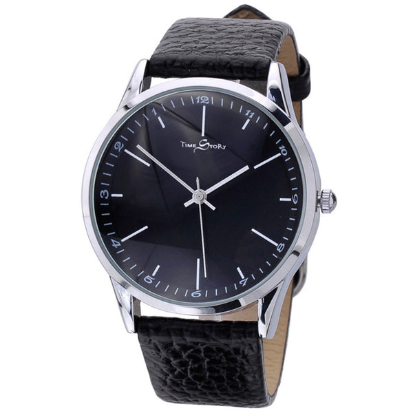 Story Time Retro Belt Cowhide Strap Ultra-thin Men Watch Quartz Watch Reverse Backwards Watch
