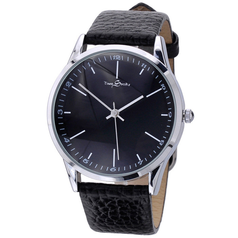 Story Time Retro Belt Cowhide Strap Ultra-thin Men Watch Quartz Watch Reverse Backwards Watch