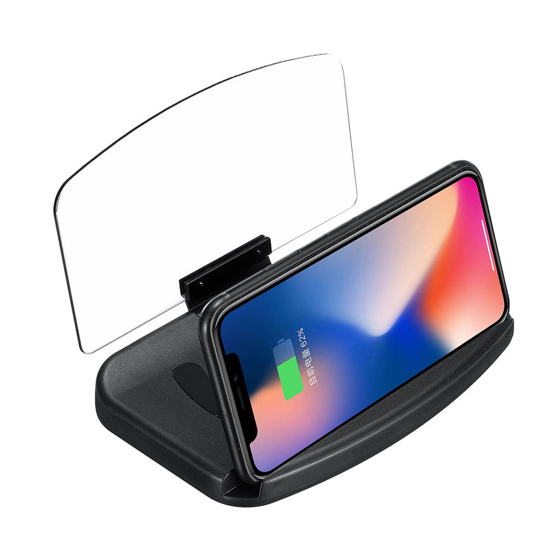 Qi Wireless Charger Fast Charging Car Hub Head-up Navigation Display Phone Holder For iPhone Samsung Huawei Xiaomi