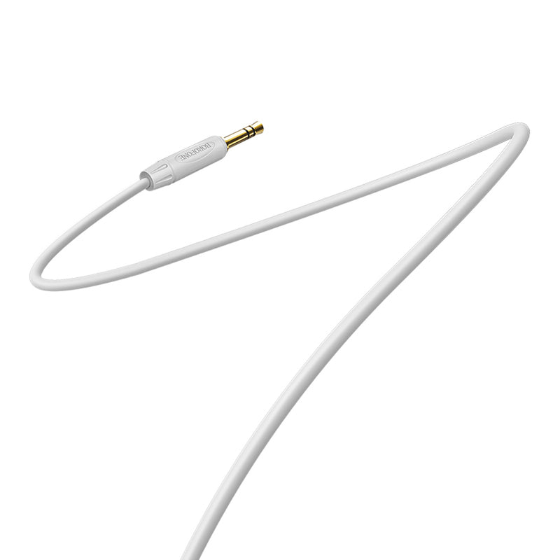 BOROFONE 3.5mm Male to Male 90 Degree Right Angle Audio AUX Data Cable For iPhone X 8Plus Oneplus 6T 7 Pro