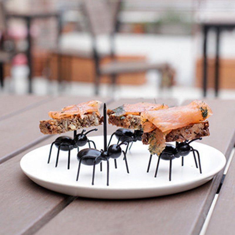 Honana 12pcs Cute Ant Fruit Fork DIY Novelty Eco-friendly Plastic Desserts Snack Novelties Toys