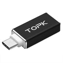 TOPK Type-C USB-C Male to USB Female Mini Type-C 3.1 OTG Adapter Converter For Xiaomi Mi5 Mi4c