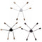 E27 Modern Pendant Lamp Ceiling Light Chandelier Vintage 6 Heads Sockets Holder