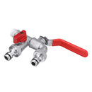 1/2 Inch S60x6 IBC Brass Water Tank Adapter Double Head Tap Outlet Replacement Valve Fitting for Garden Water Connector