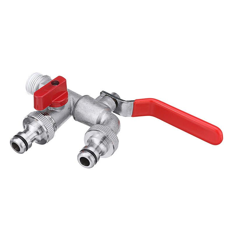 1/2 Inch S60x6 IBC Brass Water Tank Adapter Double Head Tap Outlet Replacement Valve Fitting for Garden Water Connector