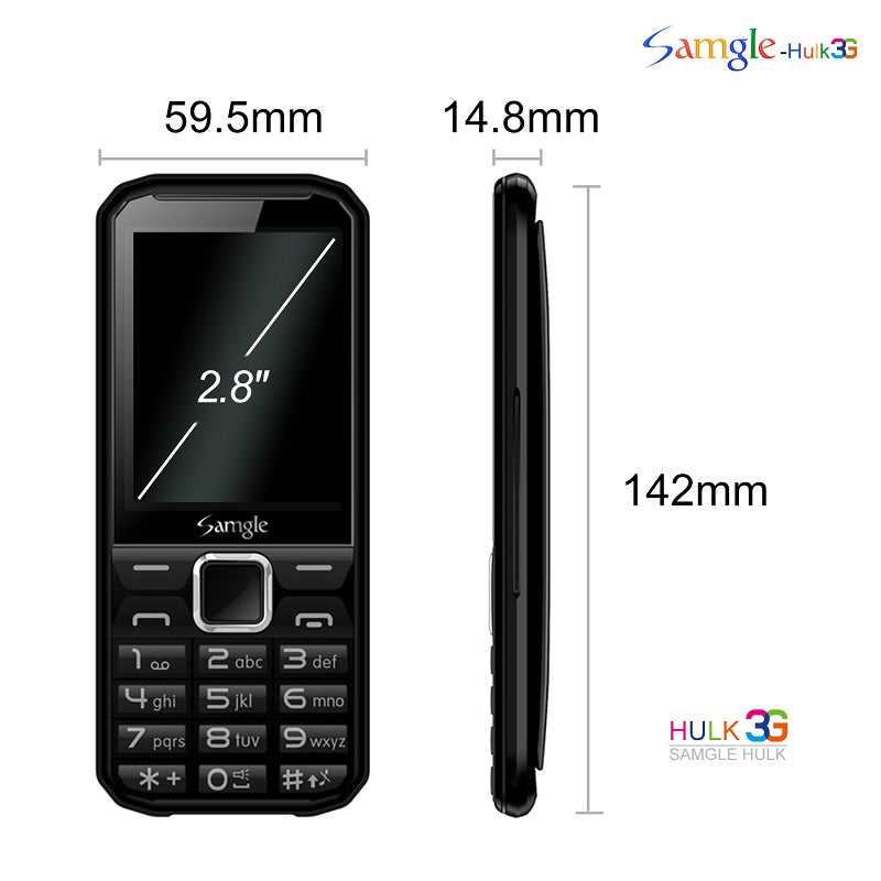 Samgle F9 Caption 3G Network 2.4 inch 1450mAh HD Display Flashlight Lound Speaker Whatsapp Dual SIM Card Dual Standby Feature Phone