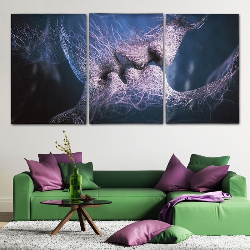 3Pcs Love Kiss Abstract Canvas Print Paintings Pictures Home Room Decor Unframed