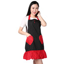 Cute Double Love Pocket Aprons Women Housewife Kitchen Cook New Tool Kitchen Waterproof Aprons