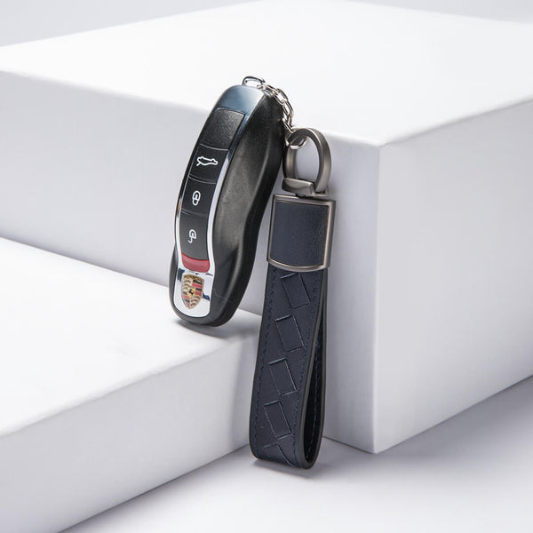 XIAOMI VLLICON Leather Keychain Hand Woven 360 Rotating Car Key Ring Holder