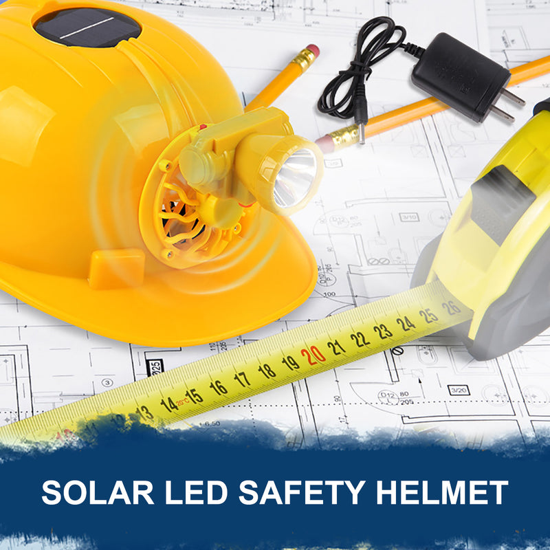 Construction Hard Hat Safety Protect Work Helmet with Solar Powered Cooling Fan