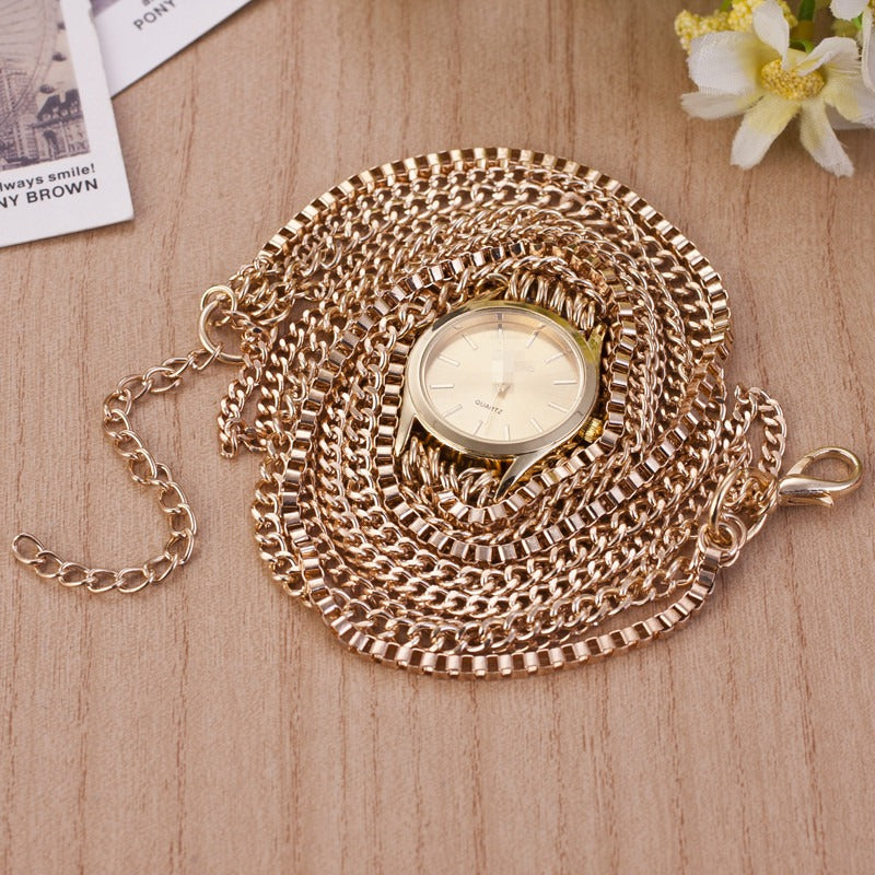SLOGGI Retro Zinc Alloy Three Times Around Bracelet Women Quartz Watch