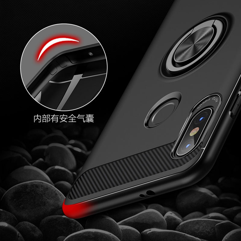 Bakeey 360 Adjustable Metal Ring Kickstand Magnetic PC Protective Case for Xiaomi Redmi Note 5