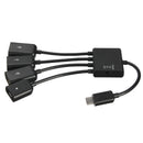 3 USB to Micro USB OTG Charge HUB Adapter 4 In 1 Charging Universal For Samsung For Android