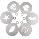 Coffee Spray Mold Decorating Stainless Steel Thick Coffee Making Mould Coffee Pattern Art Mold Tools