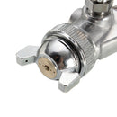 400ML Suction Feed Paint Gravity Spray Sprayer 1/4" Air Hose Fitting Heavy Duty Gravity Feed Dual Action Spray G un Kit Nail Tool (Color: Silver)