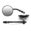 Pair Round 3inch Motorcycle Mirrors Black For Harley Davidson Ryca