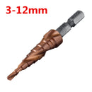 M35 Cobalt Step Drill Bit 1/4 Inch Hex Shank HSS-Co Step Drill Bit Spiral Grooved Hole Cutter