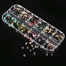 12 Grid Nail Art Acrylic 3D Rhinestone Glitters Beads Studs DIY Tips Decoration