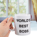 WORLD'S BEST BOSS" Cup Funny Coffee Mug Mugs Cup Gift Present Office Coffee Soup Tea Cup Gift