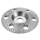 Drillpro 110mm Tungsten Carbide See Through Wood Shaping Disc Bevel Carving Disc with Hole 16mm Bore Sanding Grinder Wheel for Angle Grinder