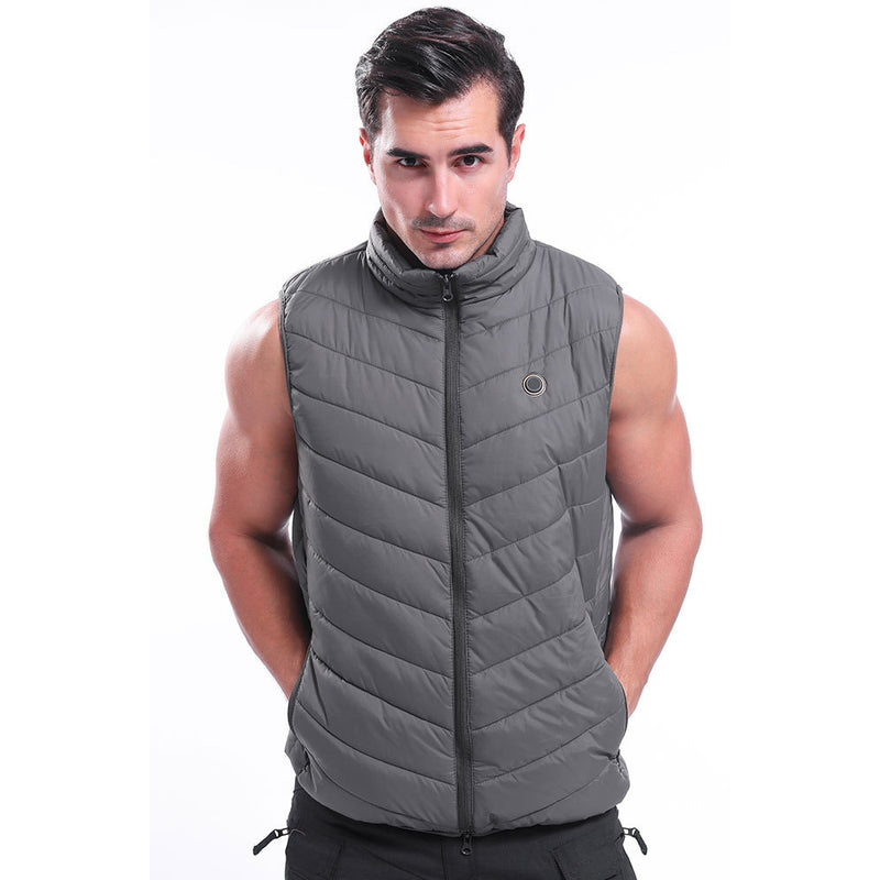 Electric Waistcoat Heated Cloth Jacket USB Thermal Warm Heated Coats Pad Body Warmer Gray