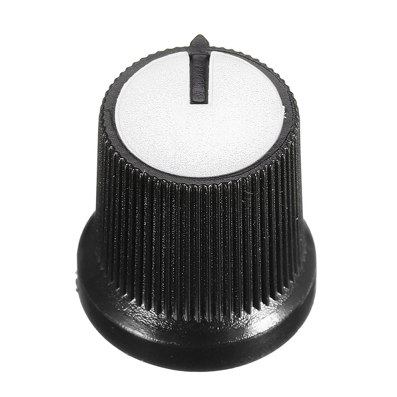 50Pcs White Plastic For Rotary Taper Potentiometer Hole 6mm Knob