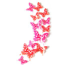 12Pcs Creative Butterfly Wall Stickers Shiny Porcelain Pattern 3D Butterfly Sticker Home Wall Decor