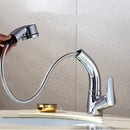 Pull Out Bathroom Faucet Basin Sink Mixer Faucet Hot and Cold 360 Degree Rotating Retractable Water Mixer Tap Deck Mount