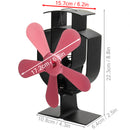 Black Fireplace 4 Blade Heat Powered Stove Fan komin Log Wood Burner Eco Friendly Quiet Fan Heat Distribution Home Efficient