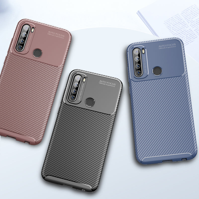 For Xiaomi Redmi Note 8T Case Bakeey Luxury Carbon Fiber Shockproof Silicone Protective Case