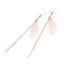 Sweet Chiffon Wings Asymmetric Artificial Pearl Women Earrings