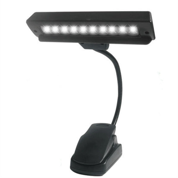 Portable 10 LED Clip-on Orchestra Piano Music Stand Table Light Flexible Reading Lamp