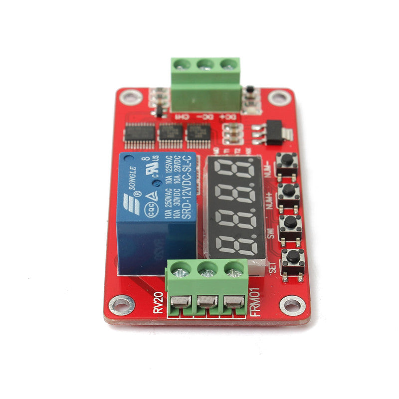 FRM01 12V 1 Channel Multifunction Relay Module Loop Delay Timer Switch Self-Locking PLC Cycle Timer Module Delay Time Switch