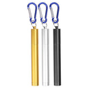 Stainless Steel Portable Reusable Collapsible Drinking Straw and Cleaning Brush