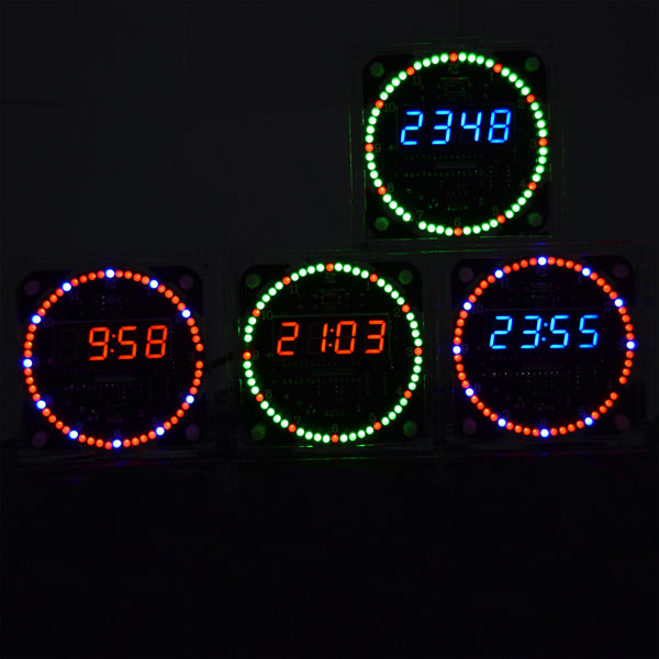 Geekcreit? Upgrade DIY EC1515B DS1302 Light Control Rotation LED Electronic Clock Kit Size 81x81x2mm