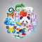 35Pcs DIY Waterproof Wall Sticker Mixed Funny Cartoon For Luggage Laptop Computers Bicycles Decor