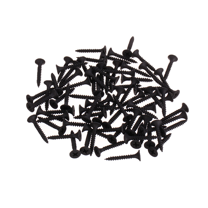 Suleve M3.5CP5 1000Pcs M3.5 Cross Black Recessed Flat Head Self Tapping Ash Phosphorus Drywall Metric Threaded Wood Screw Nail Bolt