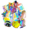28pcs Cartoon Colourful Reflection DIY Laser Stickers For Suitcase Skateboard Laptop Luggage Sticker