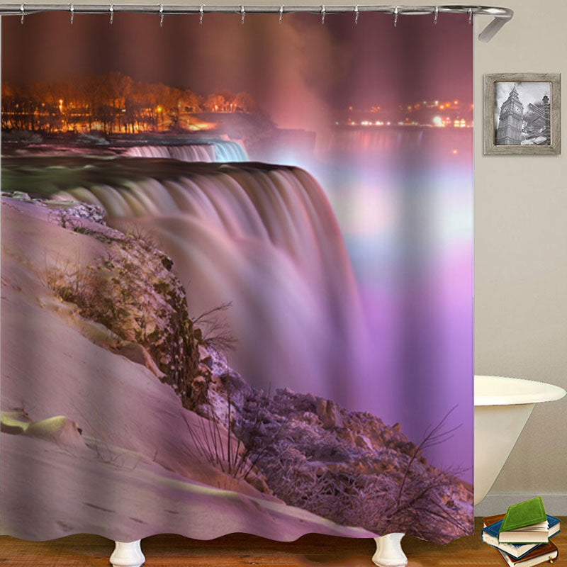 Waterproof Printing Waterproof Bathroom Shower Curtain Toilet Cover Mat Set