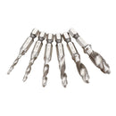 Drillpro 6pcs HSS 1/4" Hex Shank Countersink Drill Bit Set UNC or Metric Deburr Countersink Bits