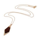 Fashion Geometric Long Necklace Simple Wood Gold Chain Statement Necklace for Women