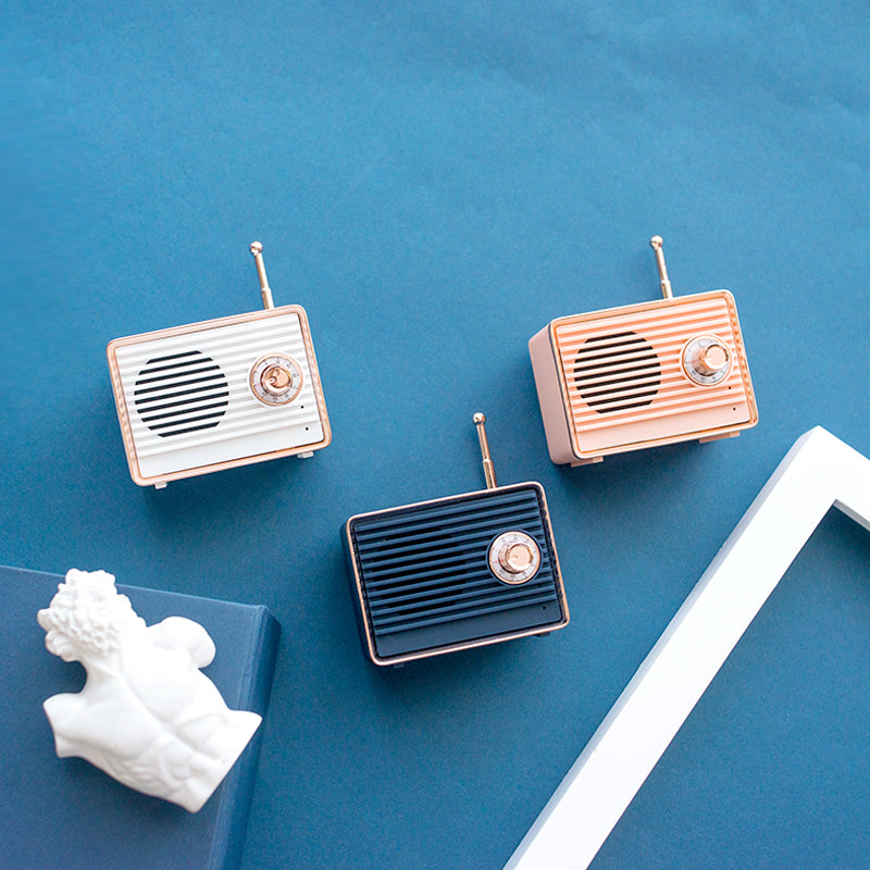 Retro Subwoofer bluetooth Audio Memory Speaker Mini Wireless Portable HIFI Noise Cancelling With Mic