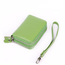 High Quality Genuine Leather Women Double Zipper Around Handbag Card Holder Wallets Coin Purse