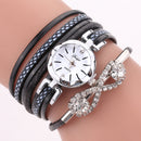 DUOYA D258 Retro Style Women Bracelet Watch Bow Crystal Quartz Watch