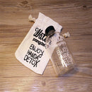 Creative 1L High Capacity Water Glass Drinkware Transparent  Water Bottle with a Bag