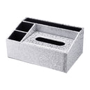 PU Leather Multi-function Tissue Box Desktop Living Room Remote Control Box Wooden Storage Paper Extractio