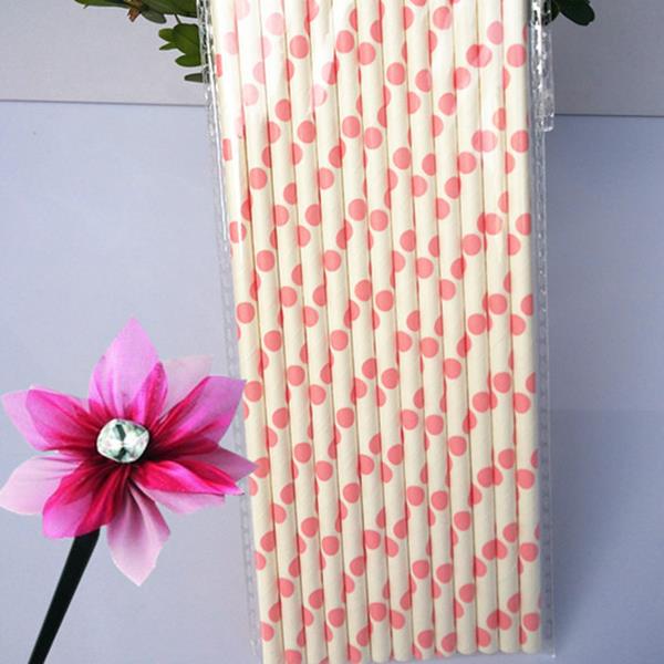 25Pcs Paper Straws For Birthday Wedding Decoration Party Straws Supply Creative Paper Drinking Straw