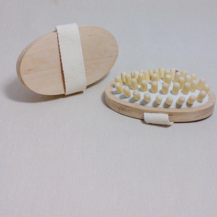 Honana BX Hand-Held Natural Wood Wooden Cleaning Brush Massager Body Bath Brush