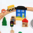 50PCS/Set DIY Educational Wooden Railway Train Track Slot Xmas Kids Jigsaw Puzzle Toy